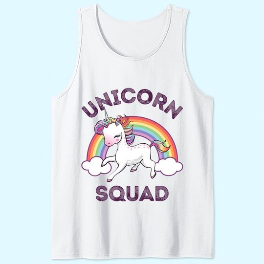 Unicorn Squad Tank Top Girls Kids Rainbow Unicorns Queen Gift Tank Top