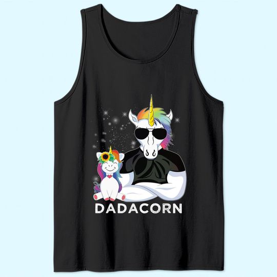 Dadacorn Muscle Unicorn Dad Baby, Daughter, Fathers Day Gift Tank Top
