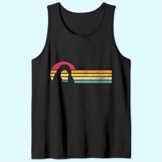 Retro Vintage Delicate Arch Silhouette Arches National Park Tank Top