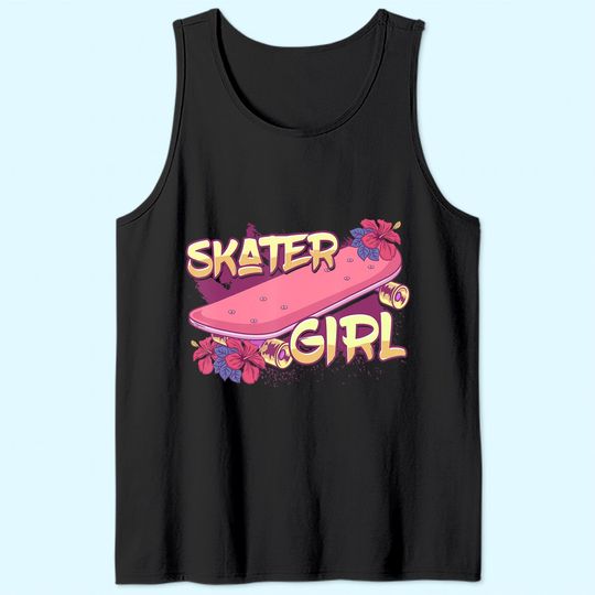 Skater Girl Skateboard Skateboarding Tank Top