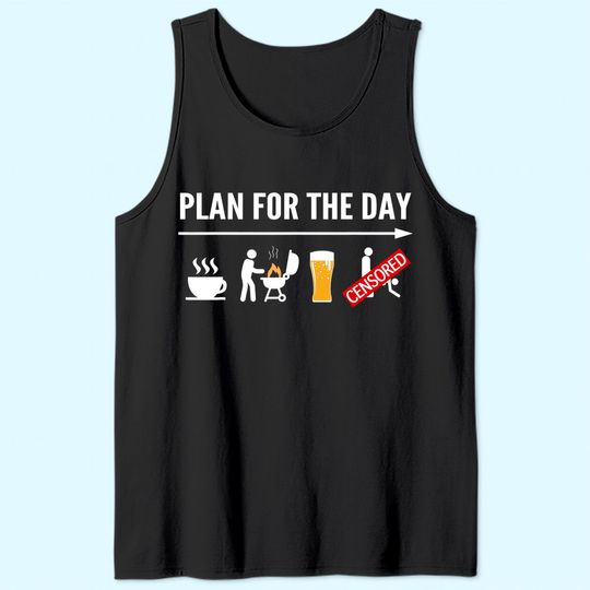 Funny BBQ Tank Top For Men Coffee, Grilling, Beer Adult Humor Tank Top