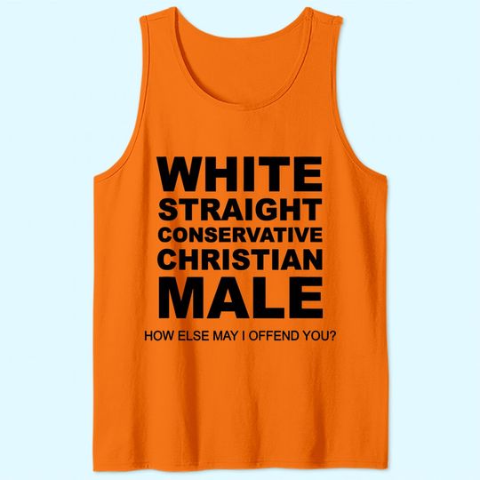 Mens WHITE STRAIGHT CONSERVATIVE CHRISTIAN MALE Tank Top