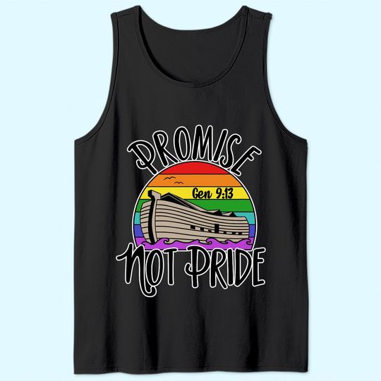 Noah's Ark Genesis 9:13 Rainbow God's Promise Not Pride Tank Top