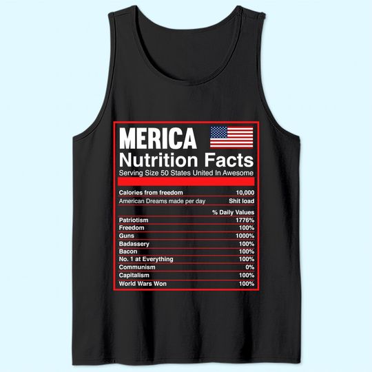 Patriotic Merica Nutrition Facts Tank Top