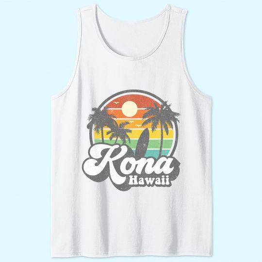 Vintage Kona Beach Hawaii Surf Hawaiian Surfing 70's Tank Top