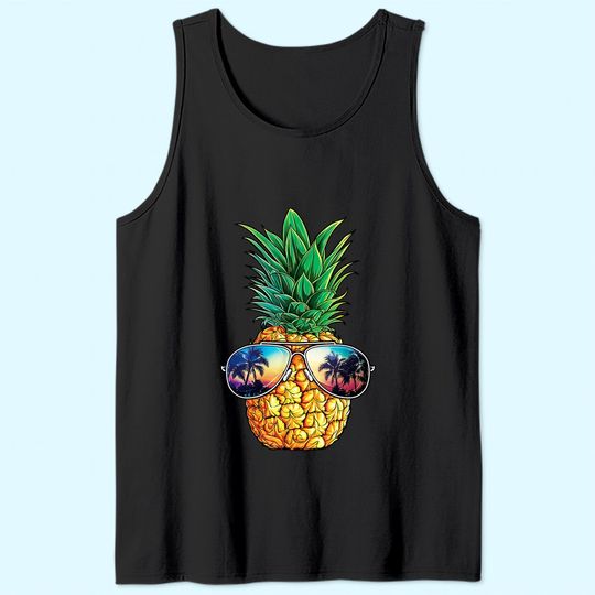 Pineapple Sunglasses Tank Top Aloha Beaches Hawaiian Tank Top