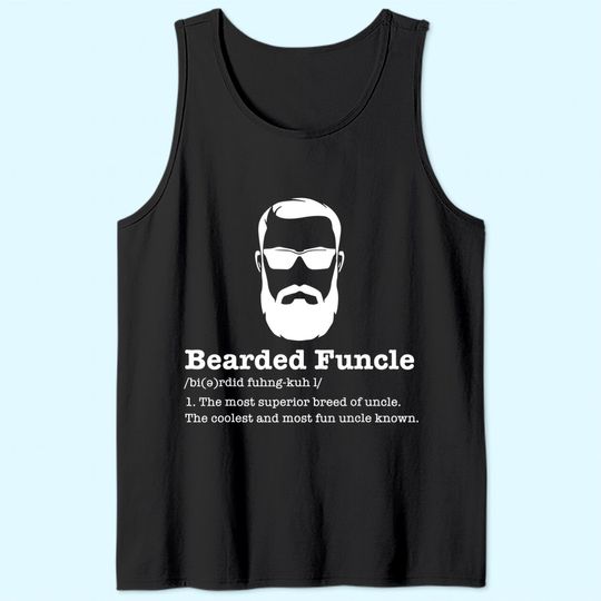 Bearded Funcle Tank Top Funny Uncle Vintage Style Tank Top