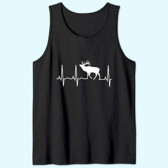 Elk Heartbeat Tank Top - Best Elk Lover Tank Top