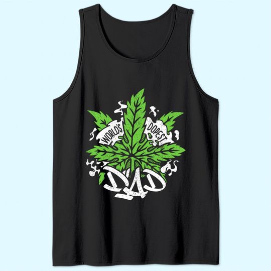 World's Dopest Dad Men Cannabis Leaf Weed Father Tank Top