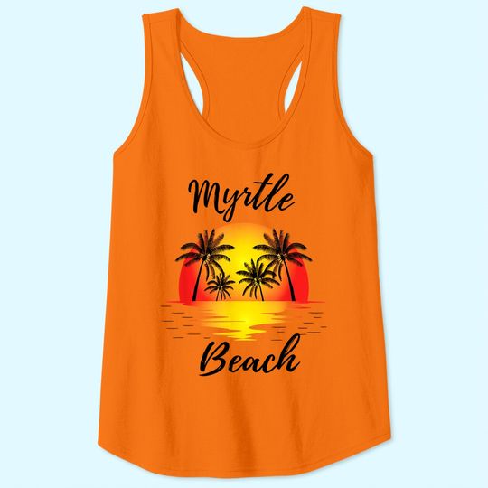 Myrtle Beach Tank Top Sunset Palm