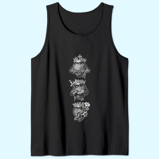 Sacred Hearts of Jesus the Virgin Mary and Saint Joseph Tank Top