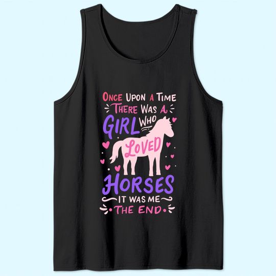 Horse Girl Horses Show Jumping Equestrian Barrel Racing Tank Top