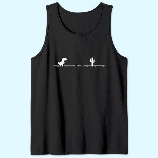 No Internet Dinosaur Graphic Design Tank Top