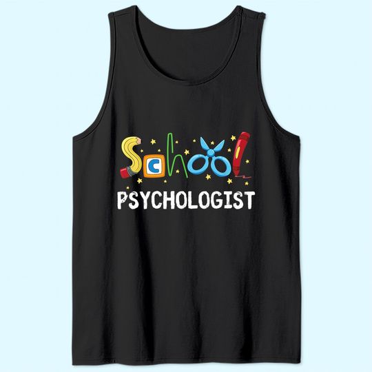 School Psychologist Cute Gift Psych Therapist Appreciation Tank Top