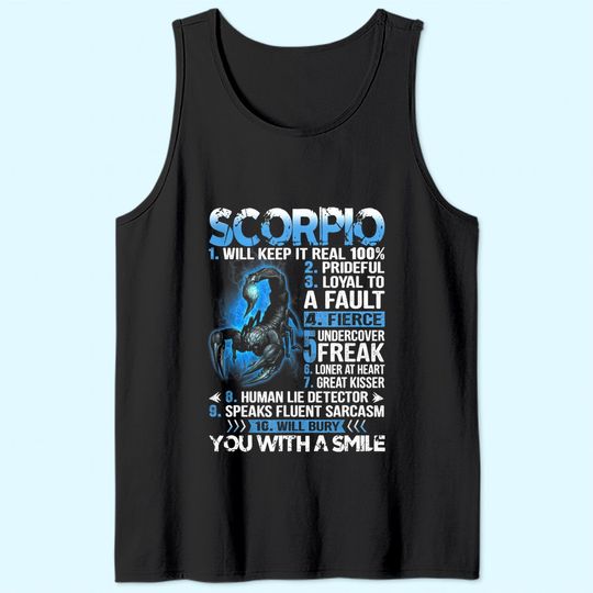 Scorpio Will Keep It Real 100% Prideful Tank Top
