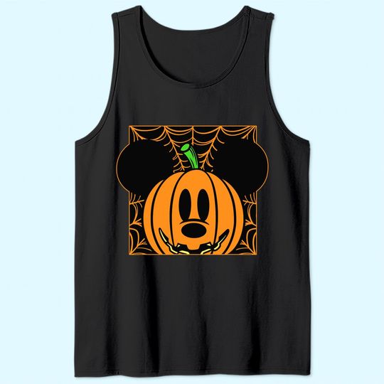 Mickey Mouse Pumpkin Web Halloween Tank Top
