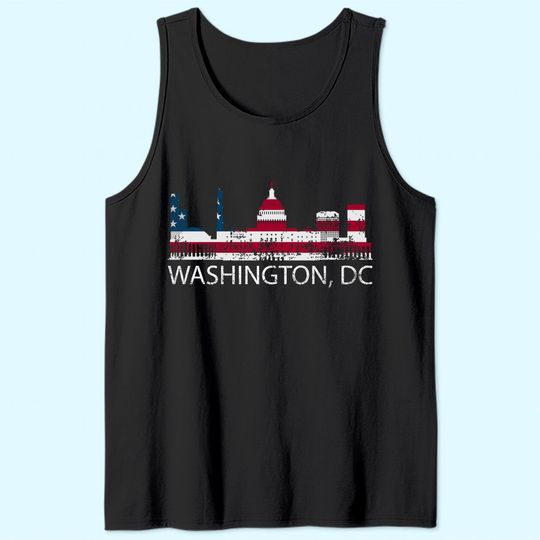 Washington DC Capitol Hill USA Flag Souvenir Tank Top