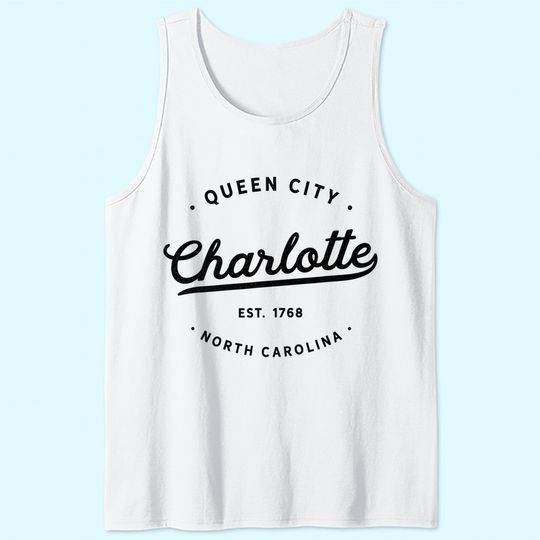 Classic Vintage Retro Charlotte Queen City Tank Top