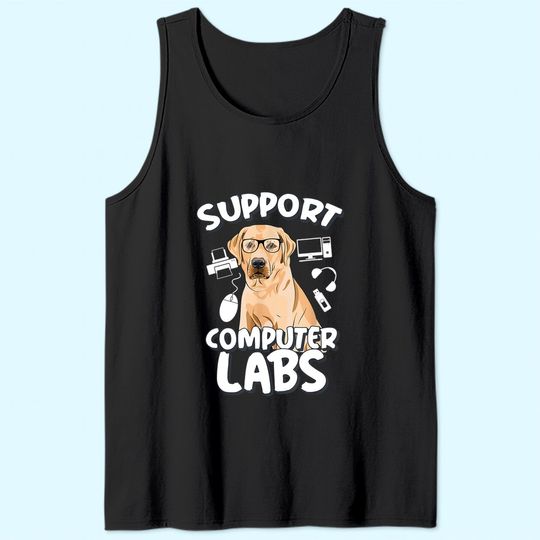 Computer Lab Funny Computer Science Teacher Dog Tank Top