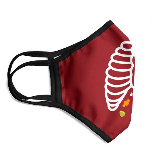 Skeleton Rib Cage Heart Candy Face Mask