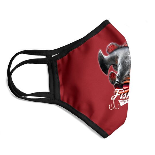 Fishing Make Me Happy Catfish Red Face Mask