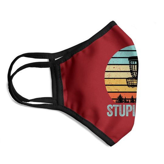 Disc Golf Funny Stupid Tree Retro Face Mask