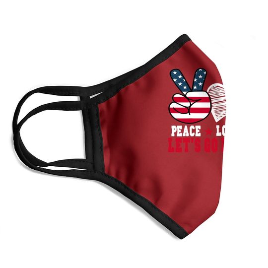 Peace Love Let’s Go Brandon American Flag Face Mask