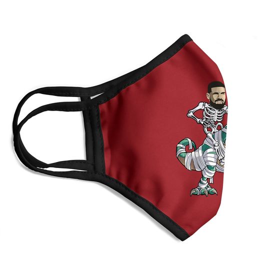 Drake Riding Mummy Dinosaur T Rex Halloween Face Mask