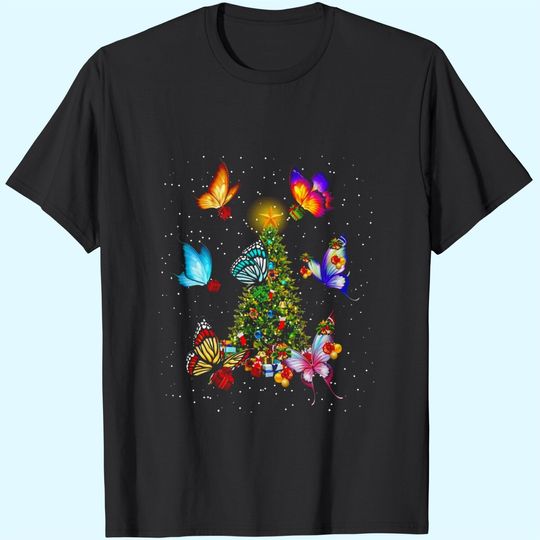 Butterfly Christmas Tree T-Shirts