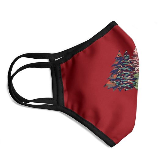 Camouflage Christmas Trees Face Masks