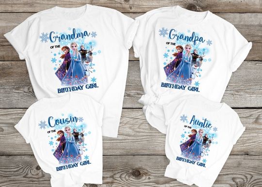 Discover Personalized Elsa Frozen Birthday Family Matching T Shirt