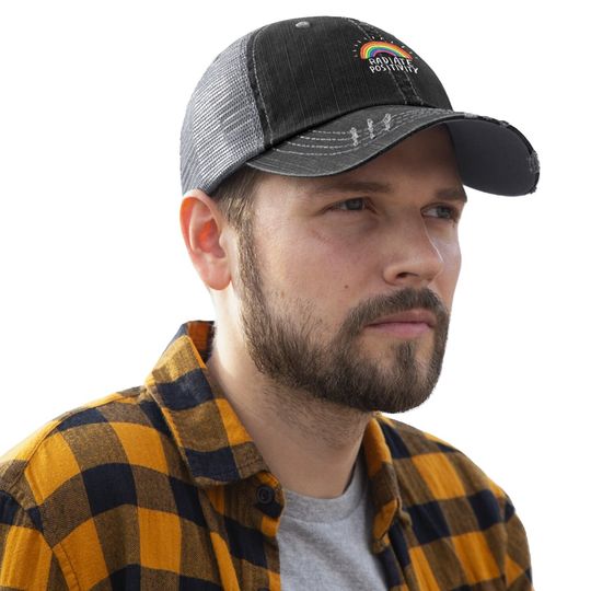 Rainbow Pride Trucker Hat Radiate Positivity Trucker Hat Pridefest Cute Graphic Trucker Hat Summer Casual Tops