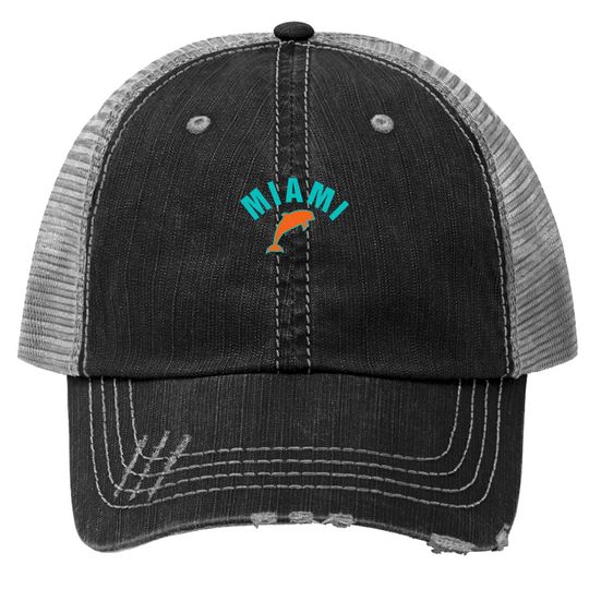 Miami Trucker Hat Retro Dolphin