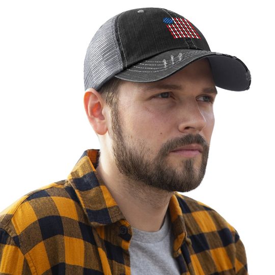American Flag - Patriotic Bowler & Bowling Trucker Hat