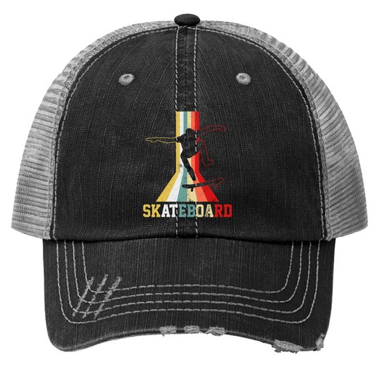 Retro Skateboard Skateboarder Skateboarding Trucker Hat