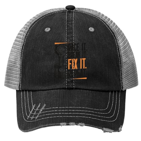 Race It Break It Fix It Repeat As A Racing Team Trucker Hat