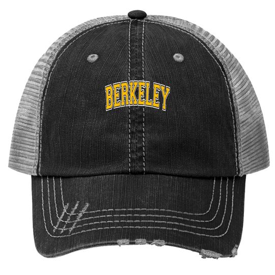 Berkeley California Ca Varsity Style Amber Trucker Hat