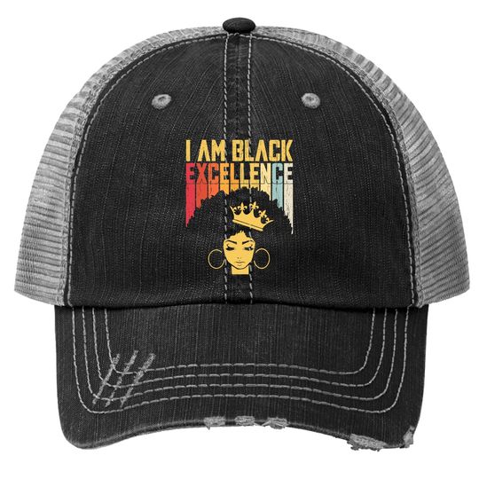 Retro Vintage Black Excellence African Pride History Month Trucker Hat