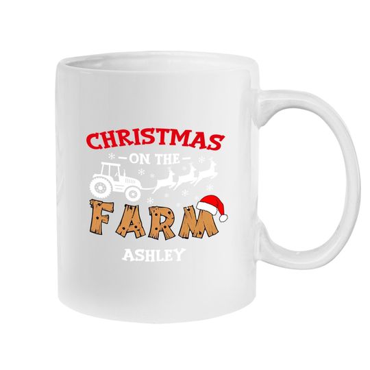 Christmas On The Farm Tractor Mugs