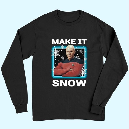 Star Trek Next Generation Make It Snow Christmas Poster Classic Long Sleeves