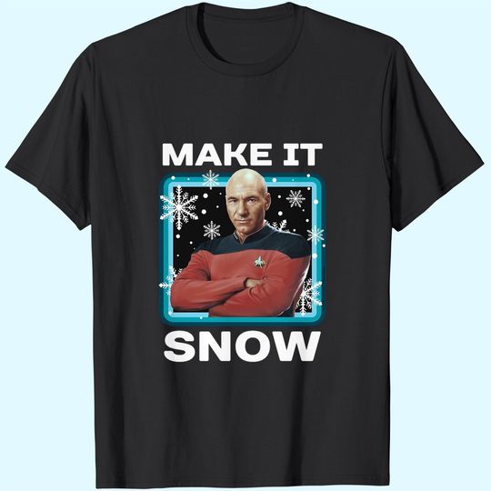 Star Trek Next Generation Make It Snow Christmas Poster Classic T-Shirts