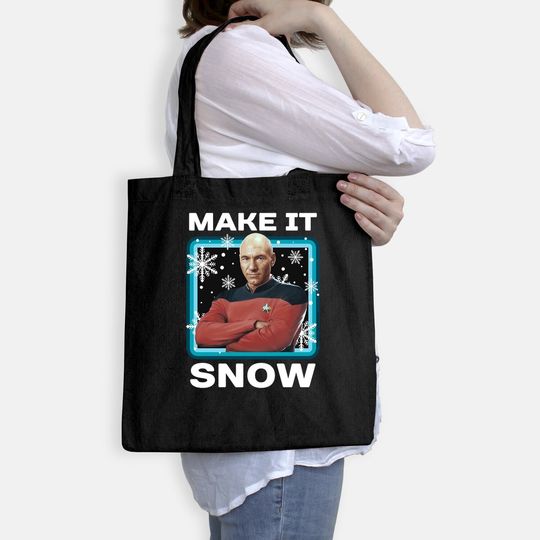 Star Trek Next Generation Make It Snow Christmas Poster Classic Bags