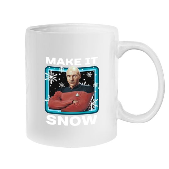 Star Trek Next Generation Make It Snow Christmas Poster Classic Mugs
