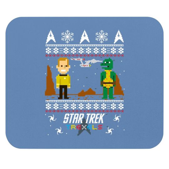 Star Trek Trexels Pixelated Captain Kirk Christmas Classic Mouse Pads