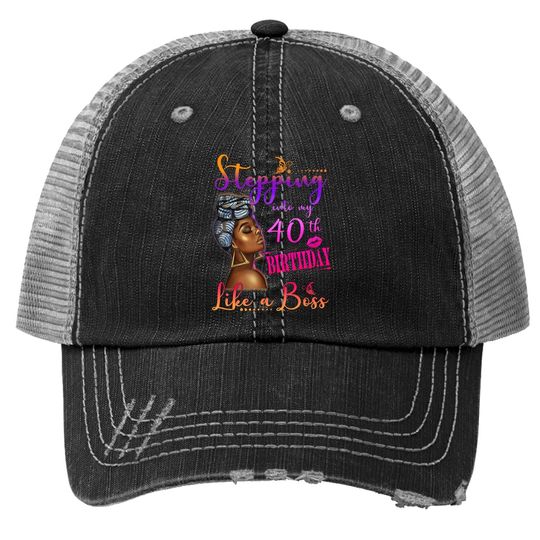 Stepping Into My 40th Birthday,1981 Birthday, Black Trucker Hat