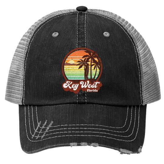 Key West Souvenirs Florida Vintage Surf Surfing Retro 70s Trucker Hat