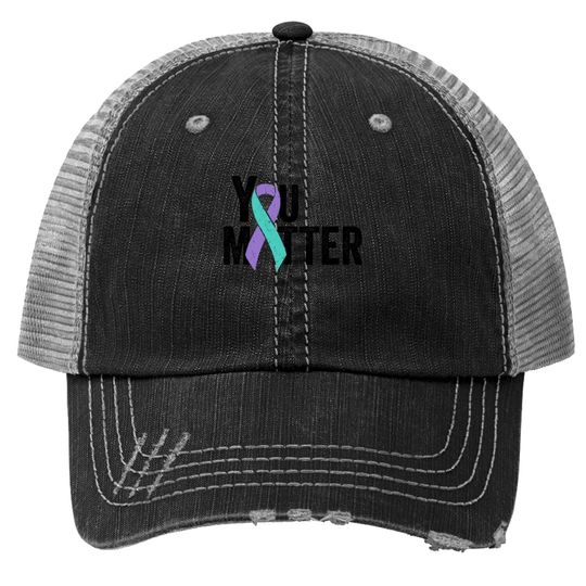You Matter - Suicide Prevention Teal Purple Awareness Ribbon Trucker Hat