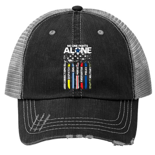 First Responders American Thin Line Police Fire Military Ems Trucker Hat