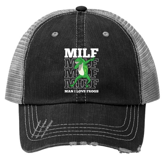 I Love Frogs Dabbing Amphibian Trucker Hat