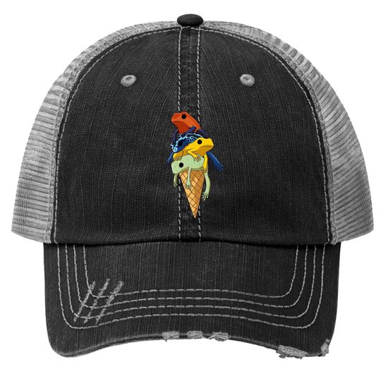 Funny Poison Dart Frogs Ice Cream Premium Trucker Hat
